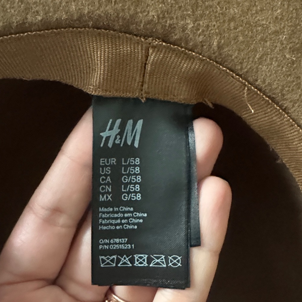 H&M Wool Classic Brown Fedora Hat - Picture 4 of 5